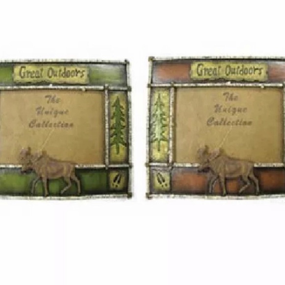 Two pcs Great Outdoors Moose Picture Frames - Picture 1 of 1